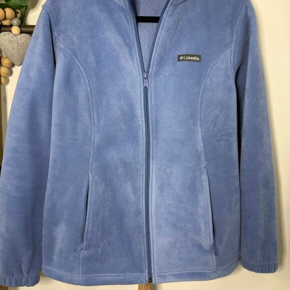 Columbia Soft Blue Long Sleeve Full Zip Fleece Size Large - Picture 4 of 10